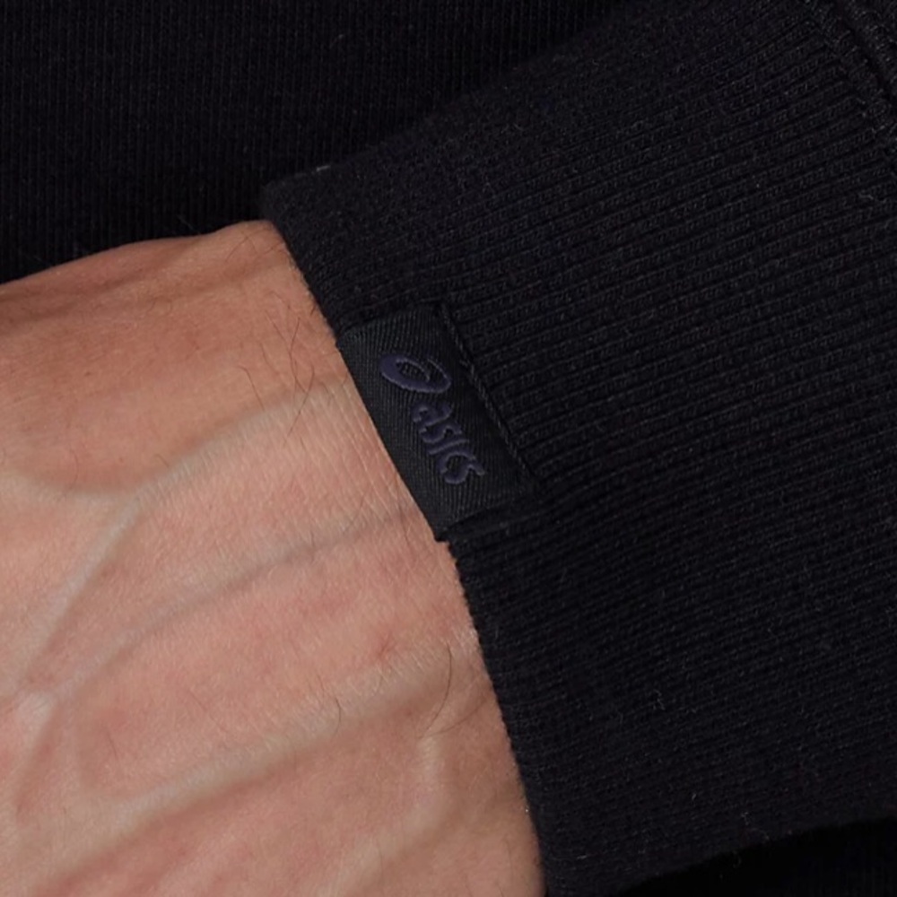 ASICS Black Terry Crewneck Sportstyle logo Sweatshirt - Picture 7 of 7